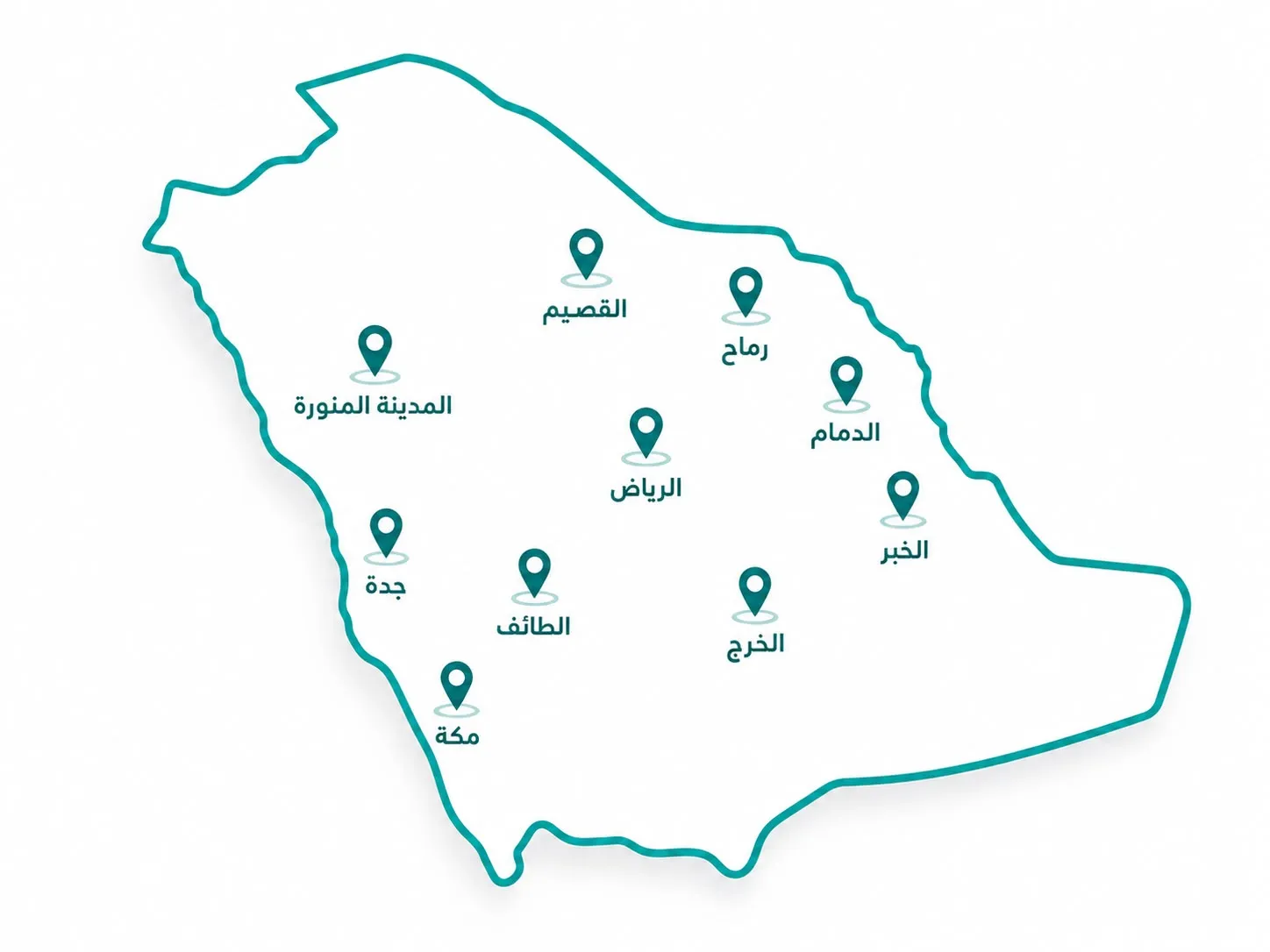 خريطة تغطية تراست في المملكة العربية السعودية